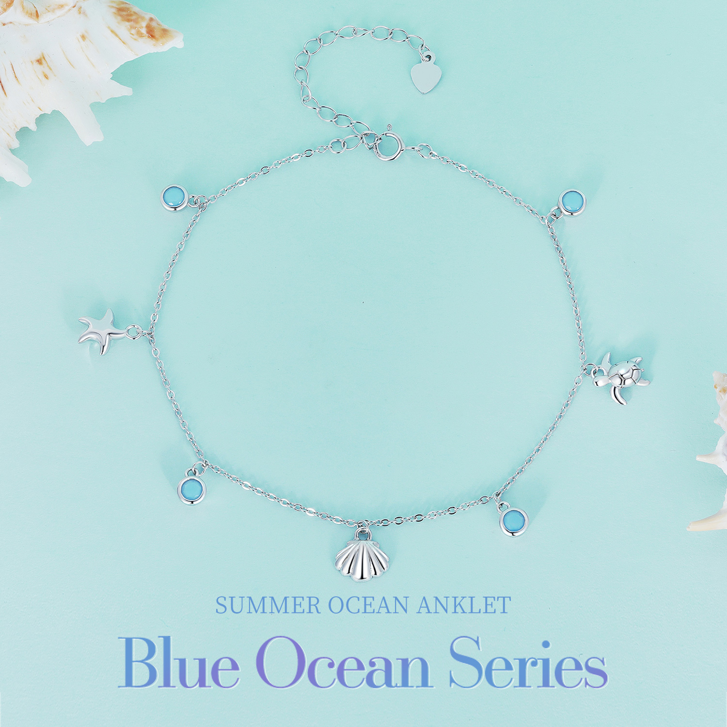 925 Sterling Silver Anklets Summer Ocean Anklets Opal Anklets For Women - Image 4