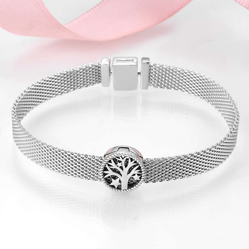 925 Sterling Silver Hollow Holy Tree of Life Clip Beads charms for Original Reflexions Bracelets Women - Image 4