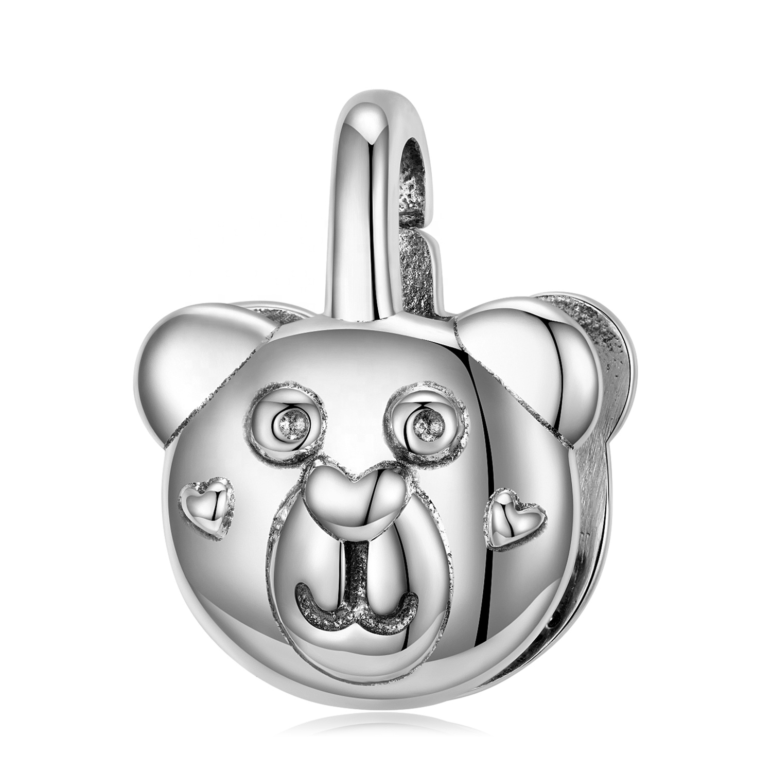 925 Sterling Silver Cute Bear Flower Lobster Clasp Authentic Charm Pendant Snake Chain Bracelet for Women - Image 6