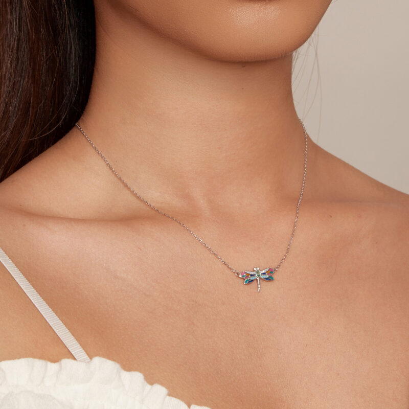 925 Sterling Silver Necklace Feather, Anchor, Dragonfly & Wings Moissanite - Image 4