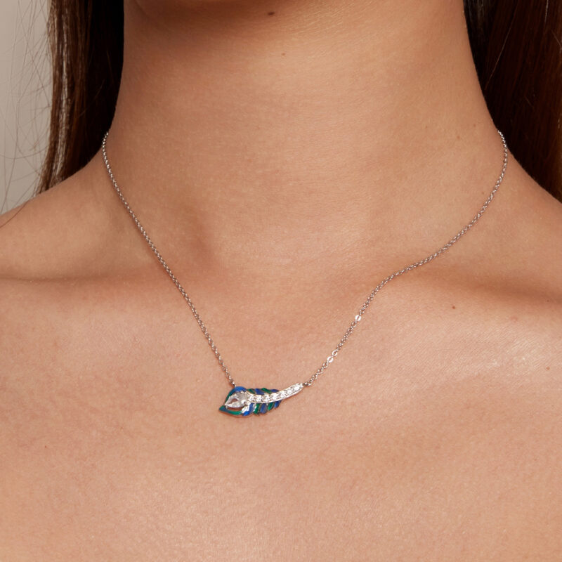 925 Sterling Silver Necklace Feather, Anchor, Dragonfly & Wings Moissanite - Image 7