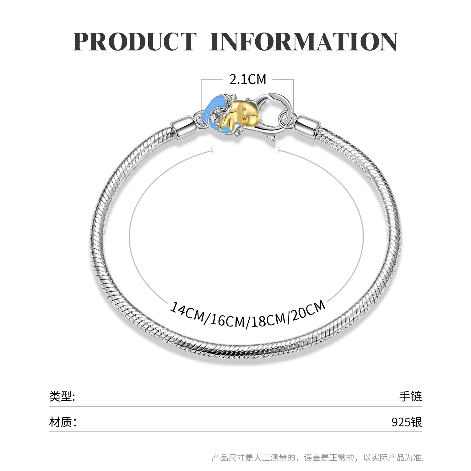 Cute Dolphin Lobster Clasp Bracelets Authentic 925 Sterling Silver Charm Pendant Snake Chain Bangle & Bracelet for Women Jewelry - Image 3