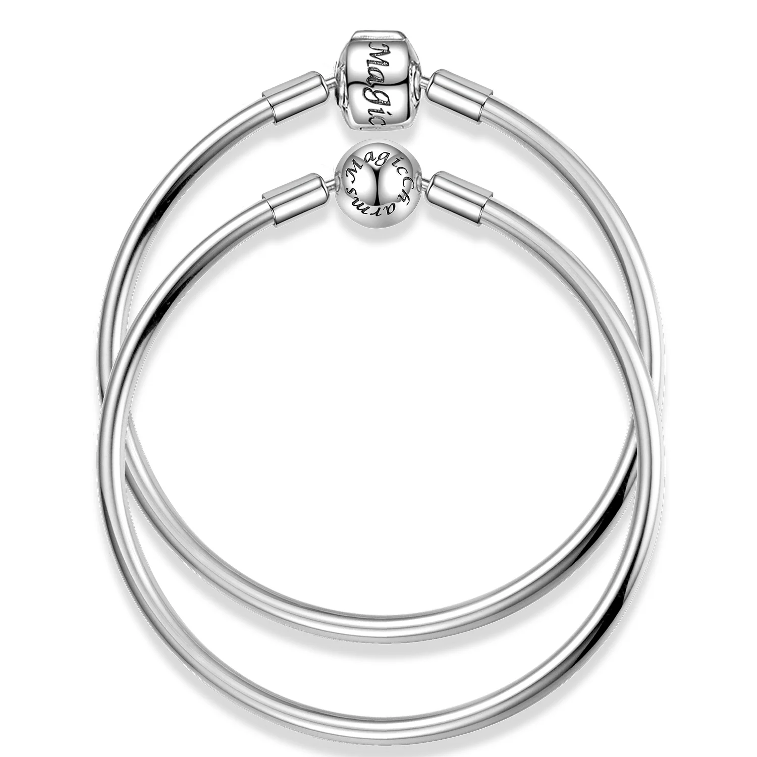 Authentic 100% 925 Sterling Silver Magic Charm Pendant Snake Chain Bangle & Bracelet for Women Accessories Fashion Jewelry - Image 6