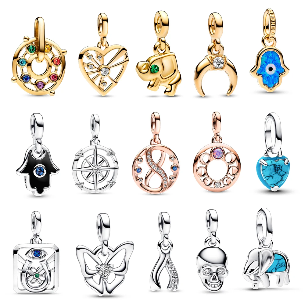 Original 925 Sterling Silver Angel Wings Heart Luck Ladybird Mini Dangle Charm Fit Original Me Bracelet for Women Jewelry Gift - Image 2