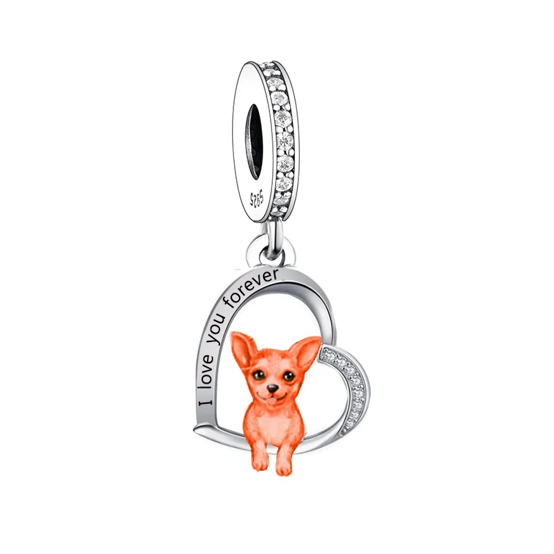 Charm Bracelet for Women Jewelry Making 925 Sterling Silver Beagle Dachshund Chihuahua Dog Bead Charm - Image 2