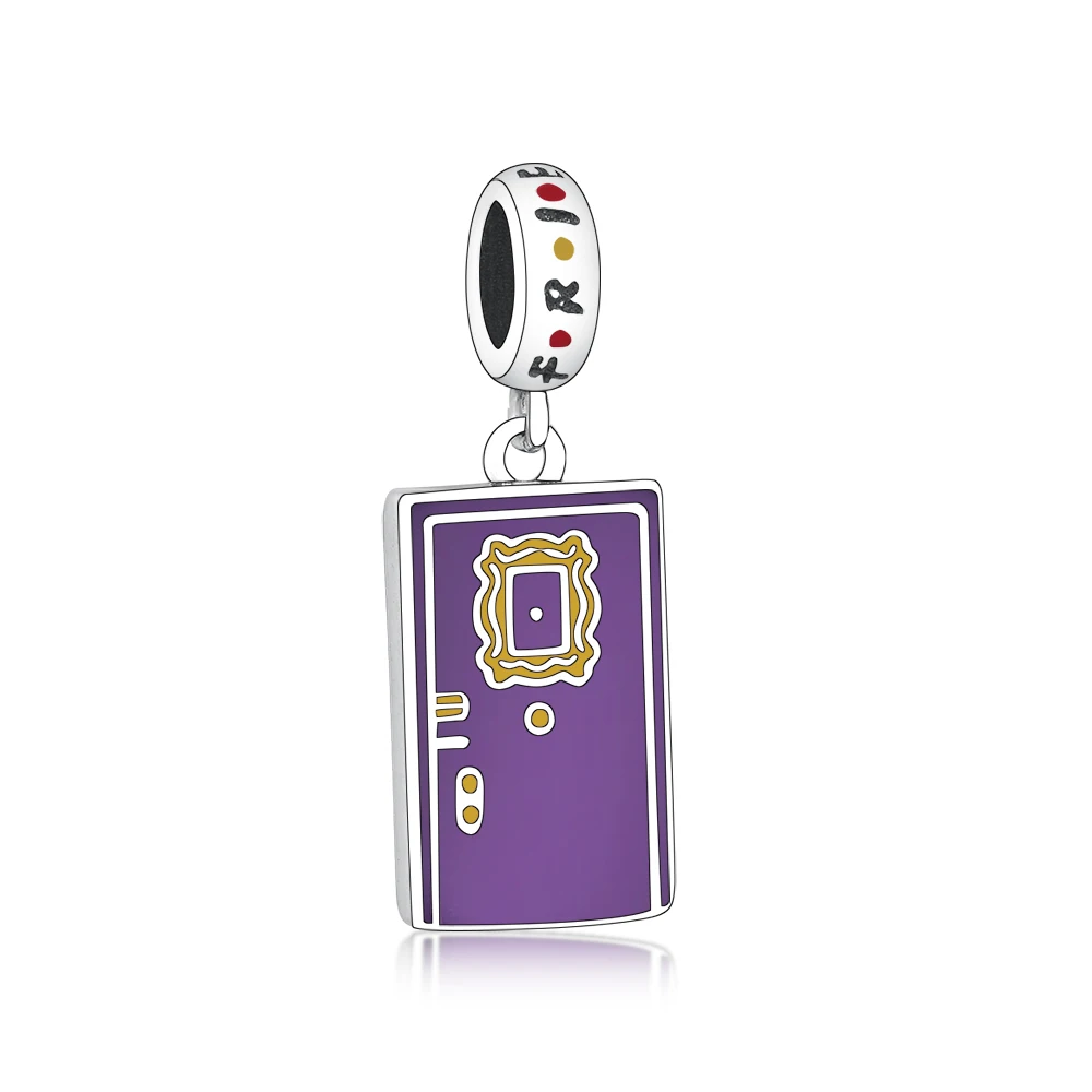 Charm Bracelet 925 Sterling Silver TV Show Friends Purple and Green Door Frame Pendant Charms for Jewelry Making - Image 6