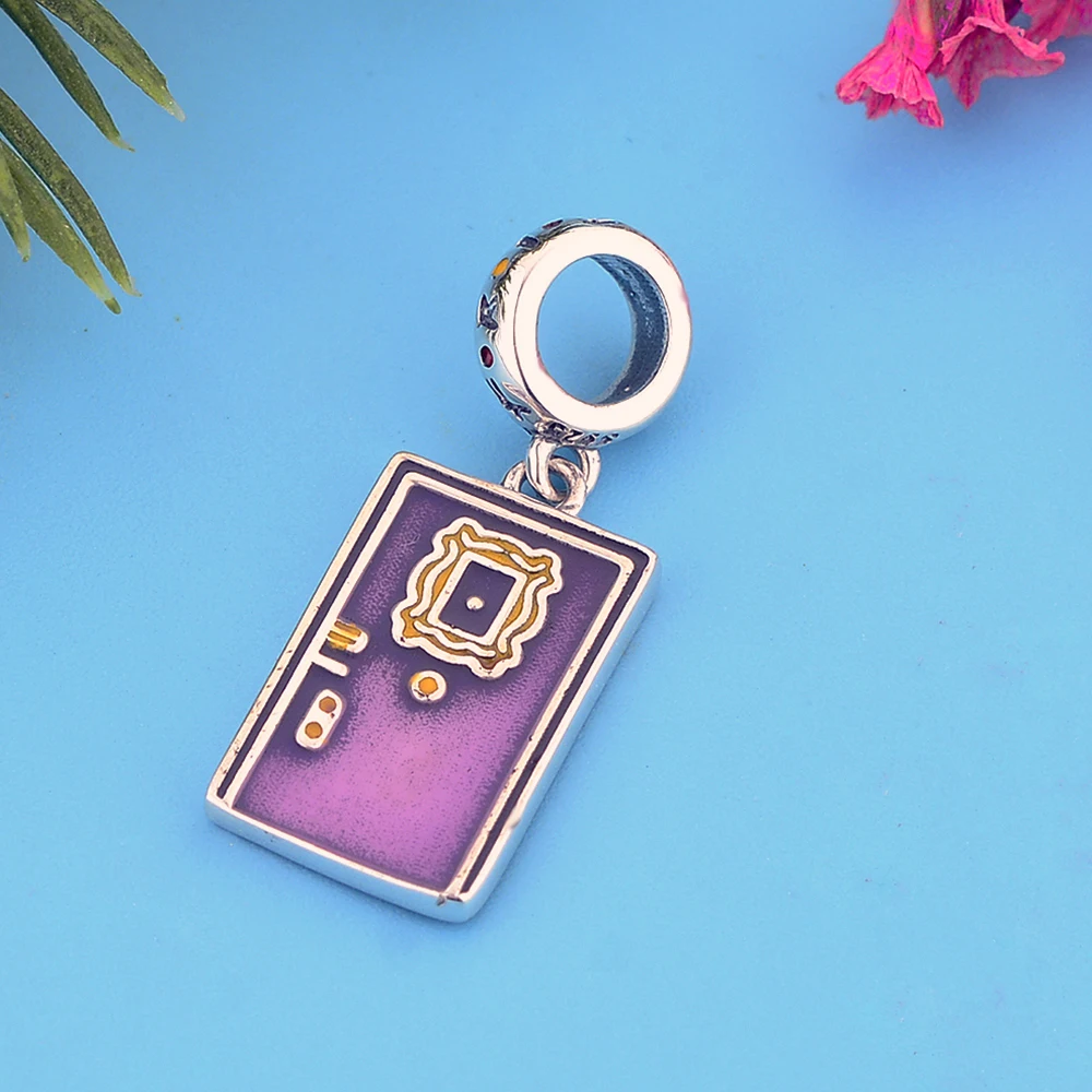 Charm Bracelet 925 Sterling Silver TV Show Friends Purple and Green Door Frame Pendant Charms for Jewelry Making - Image 3