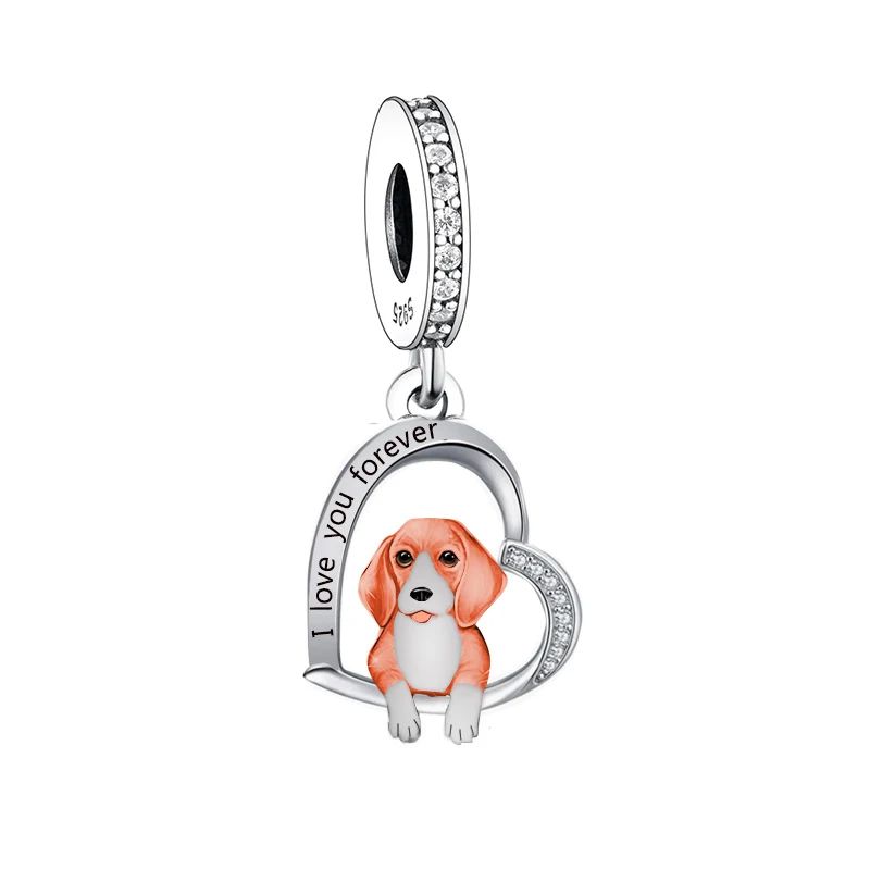 Charm Bracelet for Women Jewelry Making 925 Sterling Silver Beagle Dachshund Chihuahua Dog Bead Charm - Image 9